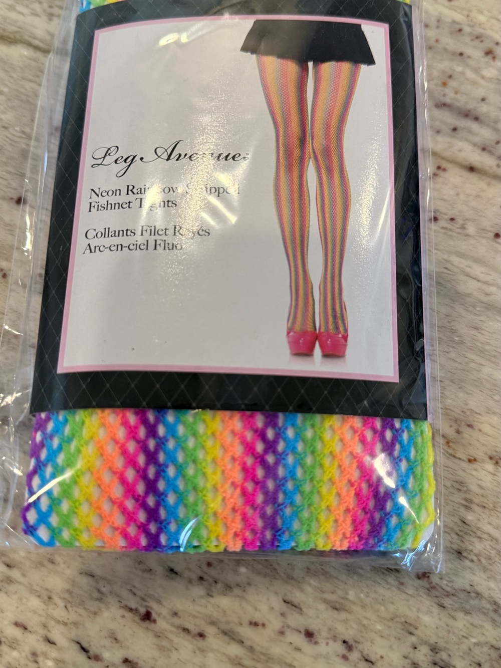 Leg Avenue Neon Rainbow Fishnet Tights - Multicolor